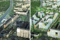 Exemple de réaménagement du quartier des 4000, La courneuve