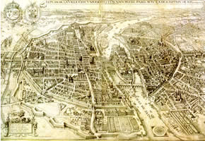 Paris en 1630. plan de Melchior Tavernier. 