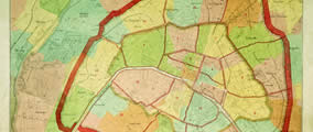 Carte du département de la Seine indiquant les nouvelles limites de Paris décidées en 1860. 